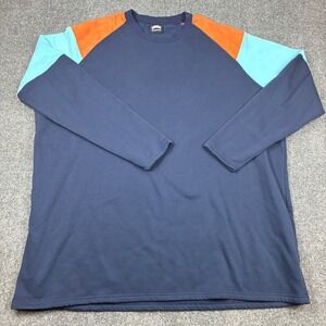 Winston Mens 4XLT Colorblock Sweatshirt Navy Blue Orange Blue Crewneck Pullover